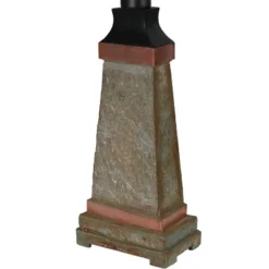 Sunnydaze Decor Sunnydaze Contemporary Natural Slate With Copper Trim And Fabric Cream Shade Accent Indoor/Outdoor Weather-Resistant Table Lamp -Sunnydaze Decor GUEST 3c517029 4e03 45e1 b3c7 f85d70fa951d