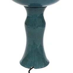 Sunnydaze Decor Sunnydaze 27"H Electric Green Ceramic 2-Tier Resting Birds Outdoor Water Fountain -Sunnydaze Decor GUEST 3f5725fe 3d3d 4f51 b594 3231963f5a7b