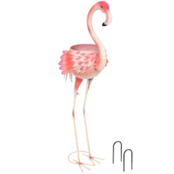 Sunnydaze Decor Sunnydaze Metal Pink Flamingo Outdoor Garden Statue With Flowerpot - 36" -Sunnydaze Decor GUEST 3fa50a36 a0e8 47e5 ad6d 8194039a0cb5