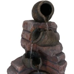 Sunnydaze Decor Sunnydaze Outdoor Polyresin Crumbling Bricks And Pots Solar Cascading Water Fountain With LED Lights And Battery Backup - 27" -Sunnydaze Decor GUEST 4020b97a c9b3 40f4 a9c9 9012d0bb9e0b