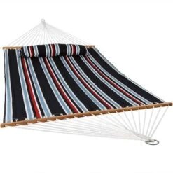 Sunnydaze Decor Sunnydaze Two-Person Quilted Fabric Hammock With Spreader Bars - 450 Lb Weight Capacity -Sunnydaze Decor GUEST 40d525fa 1fb9 4066 b4fd 2b4bd65c27c1
