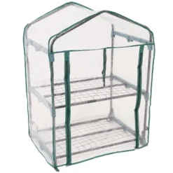 Sunnydaze Decor Sunnydaze Outdoor Portable Growing Rack 2-Tier Greenhouse With PVC Roll-Up Door - 2 Shelves - Clear -Sunnydaze Decor GUEST 41c4fa6f ca00 489a 85db 1fc4034cc2d0