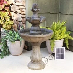 Sunnydaze Decor Sunnydaze Outdoor Backyard Polyresin Solar Powered 2-Tier Pineapple Top Water Fountain Feature - 33" -Sunnydaze Decor GUEST 42cd1230 70af 4ae4 b04c beb1b5c3fac5