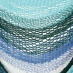 Sunnydaze Decor Sunnydaze Polyester Rope Hanging Caribbean-Style Hammock Chair Swing For Patio, Porch, Or Yard - Lagoon Stripes -Sunnydaze Decor GUEST 4412bd62 e1c9 44a9 838e 8606185b6277