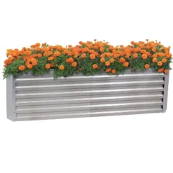 Sunnydaze Decor Sunnydaze Outdoor Vegetable Or Flower Galvalume Steel Raised Garden Bed For Backyard Or Garden - Rectangle - 71" -Sunnydaze Decor GUEST 4509339e 2f59 4987 ab87 080c51c83ee8