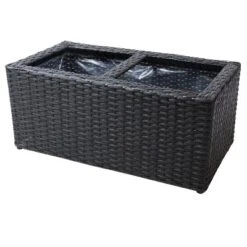 Sunnydaze Decor Sunnydaze 2-Section Rectangle Polyrattan Indoor Planters - 21.5" W X 11.5" D X 9.25" H - 2-Pack -Sunnydaze Decor GUEST 45363697 d53c 4306 bbcc 549c0c3d3180