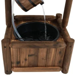 Sunnydaze Decor Sunnydaze 46"H Fir Wood Rustic Wishing Well Outdoor Water Fountain -Sunnydaze Decor GUEST 46213424 6472 4f46 9ce3 b607bd179538