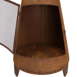 Sunnydaze Decor Sunnydaze Outdoor Backyard Large Freestanding Oxidized Steel Wood-Burning Fire Pit Chiminea - 70" - Rust Finish -Sunnydaze Decor GUEST 46c90293 71ac 4218 8d8a 80ac6078b61e