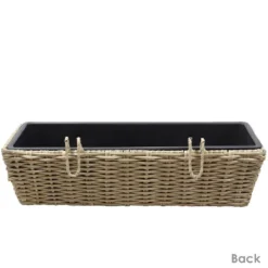 Sunnydaze Decor Sunnydaze Hanging Rectangle Polyrattan Rail Planter With Plastic Liner - 23.5" W X 7.5" D X 6.5" H -Sunnydaze Decor GUEST 473cc3d5 5e16 4d5a b87d 465fa0689576
