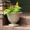 Sunnydaze Decor Sunnydaze Indoor/Outdoor Patio, Garden, Or Porch Weather-Resistant Double-Walled Darcy Flower Pot Planter - 16" - Beige