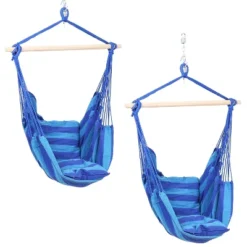 Sunnydaze Decor Sunnydaze Double Cushion Hanging Rope Hammock Chair Swing For Backyard And Patio - 2-Pack -Sunnydaze Decor GUEST 488a526d c7e7 4c3d ad2c 9998cc879237