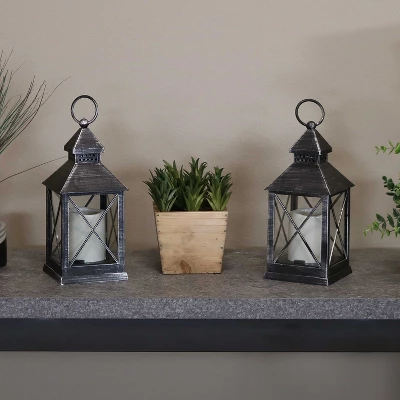 Sunnydaze Decor Sunnydaze 10" Yorktown Black Traditional Style Plastic And Glass Battery Operated Indoor LED Candle Lantern 6 Sunnydaze Decor Sunnydaze 10" Yorktown Black Traditional Style Plastic And Glass Battery Operated Indoor LED Candle Lantern - Image 6