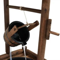 Sunnydaze Decor Sunnydaze 46"H Fir Wood Rustic Wishing Well Outdoor Water Fountain -Sunnydaze Decor GUEST 4b303e6c 5b8e 4cd2 9466 604e53b8775b