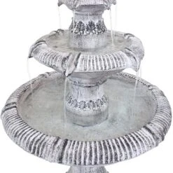 Sunnydaze Decor Sunnydaze 50"H Electric Fiberglass Reinforced Concrete 3-Tier Mediterranean-Inspired Outdoor Water Fountain -Sunnydaze Decor GUEST 4be344f4 2e0d 4adc 8bdb 7cbf5b95cf46
