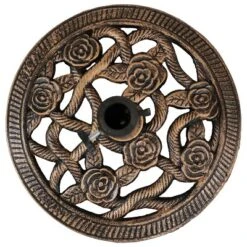 Sunnydaze Decor Sunnydaze Outdoor Heavy-Duty Cast Iron Decorative Rose Blossom Design Patio Yard Round Umbrella Base Stand - 16" -Sunnydaze Decor GUEST 4c14388b 76c9 40ef a564 6509d38b39f7