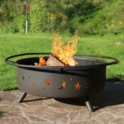 Sunnydaze Decor Sunnydaze Outdoor Camping Or Backyard Steel Round Cosmic Fire Pit With Spark Screen And Log Poker - 41.5" - Black -Sunnydaze Decor GUEST 4d2b037a 45e0 467f b435 14b9755fc921