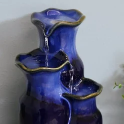 Sunnydaze Decor Sunnydaze Indoor Decorative Smooth Ceramic Glazed Pitchers Desktop Tabletop Water Fountain - 11" - Blue -Sunnydaze Decor GUEST 4e33f5ec 0467 4e53 9c0b fafb4d7075bd