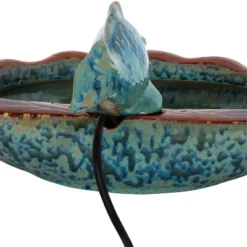 Sunnydaze Decor Sunnydaze 7"H Electric Green Glazed Ceramic Fish Outdoor Water Fountain -Sunnydaze Decor GUEST 4e55be1f 18b4 4a9d 8497 4e9f6fbbe9a3