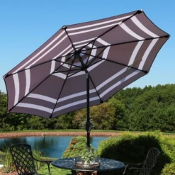 Sunnydaze Decor Sunnydaze Outdoor Aluminum Patio Umbrella, Tilt, And Crank - 9' -Sunnydaze Decor GUEST 53dc8b3f f12c 4b17 bdc8 5913d7717905