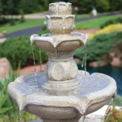 Sunnydaze Decor Sunnydaze 35"H Electric Fiberglass 3-Tier Birds' Delight Outdoor Bird Bath Water Fountain -Sunnydaze Decor GUEST 5501f8db 09e9 436e 8ecb 6b123fdd2ead