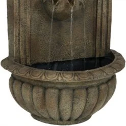 Sunnydaze Decor Sunnydaze 27"H Solar-Powered Polystone Florence Outdoor Wall-Mount Water Fountain -Sunnydaze Decor GUEST 55b3b3d8 d51d 4145 90e5 fb577971c953