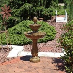 Sunnydaze Decor Sunnydaze 38"H Electric Resin 2-Tier Blooming Flower Outdoor Water Feature -Sunnydaze Decor GUEST 564719cc 409c 4f8f 94a0 3c8599171cb3
