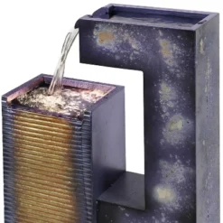 Sunnydaze Decor Sunnydaze 32"H Electric Metal Cascading Tower Outdoor Water Fountain With LED Lights -Sunnydaze Decor GUEST 5721d952 394e 41f8 938a 3b8b356fdffa