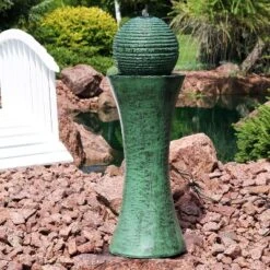 Sunnydaze Decor Sunnydaze Outdoor Polyresin Desert Spring Solar Powered Water Fountain With Battery Backup, Submersible Pump, And Panel - 30"