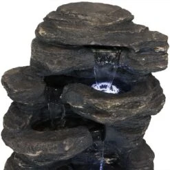 Sunnydaze Decor Sunnydaze 24"H Electric Polystone Rock Falls Waterfall Outdoor Water Fountain With LED Lights -Sunnydaze Decor GUEST 5a5b31d9 e6df 4122 848f 3bb22101d28a