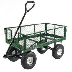 Sunnydaze Decor Sunnydaze Outdoor Lawn And Garden Heavy-Duty Durable Steel Mesh Utility Wagon Cart With Removable Sides -Sunnydaze Decor GUEST 5cc078c3 98d1 46f3 8d56 940f567a8541
