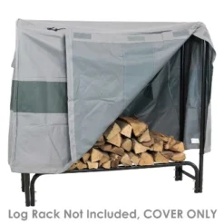 Sunnydaze Decor Sunnydaze Outdoor Weather-Resistant Heavy-Duty Polyester With PVC Backing Firewood Log Rack Cover - Gray And Green -Sunnydaze Decor GUEST 5d2129ef 7abe 4ef1 a9f9 8f1b0b328689