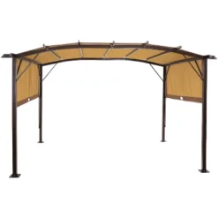 Sunnydaze Decor Sunnydaze 9' X 12' Metal Arched Pergola With Retractable Canopy -Sunnydaze Decor GUEST 62810a3f 1069 4f3b 8377 e02fe97b1496