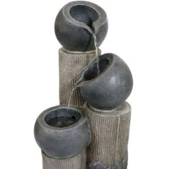 Sunnydaze Decor Sunnydaze Outdoor Solar Powered Polyresin Tiered Cascading Cups Water Fountain With Battery Backup - 29" -Sunnydaze Decor GUEST 6298b68d 64c4 4f51 b589 5975151a91da