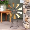 Sunnydaze Decor Sunnydaze Golden Metal Windmill Outdoor Garden Art Statue - 26 In.