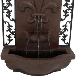 Sunnydaze Decor Sunnydaze French Lily Solar Outdoor Wall Fountain With Battery Pack - 33-Inch -Sunnydaze Decor GUEST 644c178b ede1 4821 ad34 589103b92659