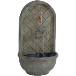 Sunnydaze Decor Sunnydaze 26"H Solar Polystone Messina Outdoor Wall-Mount Water Fountain -Sunnydaze Decor GUEST 652c436b e099 4d5f b7ee 2056fb382b96