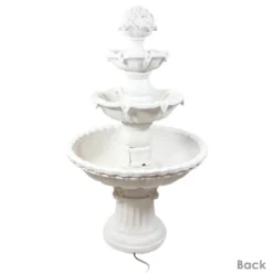 Sunnydaze Decor Sunnydaze 52"H Electric Fiberglass 4-Tier Fruit Top Outdoor Water Fountain, White Finish -Sunnydaze Decor GUEST 6a97dcae 3e04 4946 aaf4 55553a23eb68