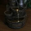 Sunnydaze Decor Sunnydaze 23"H Electric Polyresin Cozy Farmhouse Pump And Tiered Barrels Outdoor Water Fountain With LED Lights