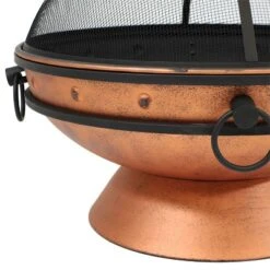 Sunnydaze Decor Sunnydaze Outdoor Camping Or Backyard Large Round Fire Pit Bowl With Handles And Spark Screen - 30" - Copper Finish -Sunnydaze Decor GUEST 70ed9b35 4ac9 43fa 8135 2c034381ee6f