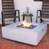 Sunnydaze Decor Sunnydaze Contempo Outdoor Propane Gas Fire Pit Bowl With Weather-Resistant Durable Cover And Lava Rocks - 34" Square