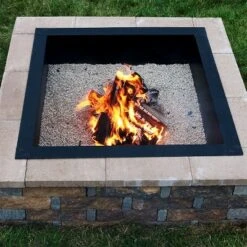 Sunnydaze Decor Sunnydaze Outdoor Heavy-Duty Steel Portable Above Ground Or In-Ground Square Fire Pit Liner Ring - Black -Sunnydaze Decor GUEST 737d9285 a038 42d9 ba61 4426925898c7