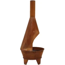 Sunnydaze Decor Sunnydaze Outdoor Backyard Patio Mexican Style Oxidized Steel Wood-Burning Fire Pit Chiminea - 6' - Rust -Sunnydaze Decor GUEST 73d62cfa a30d 4c10 b2d6 d90592a334d3