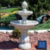 Sunnydaze Decor Sunnydaze Outdoor 2-Tier Solar Powered Water Fountain With Battery Backup And Submersible Pump - 35"