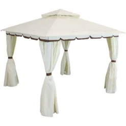 Sunnydaze Decor Sunnydaze Soft Top Rectangle Patio Gazebo With Screens And Privacy Walls For Backyard, Garden Or Deck -Sunnydaze Decor GUEST 7625a004 834e 4fe4 9107 a34dc38464b8