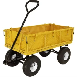 Sunnydaze Decor Sunnydaze Outdoor Lawn And Garden Heavy-Duty Steel Utility Cart With Removable Sides And Weather-Resistant Polyester Liner -Sunnydaze Decor GUEST 784948d3 7390 40fb bffd 80b4a9a207eb