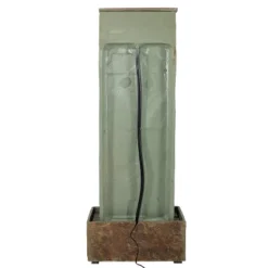 Sunnydaze Decor Sunnydaze 49"H Electric Natural Slate Indoor/Outdoor Water Fountain With Clock And LED Light -Sunnydaze Decor GUEST 7a361c06 b17c 4dad 8bd1 5b3542cf8a14