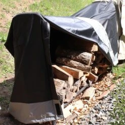 Sunnydaze Decor Sunnydaze Outdoor Weather-Resistant Heavy-Duty Polyester With PVC Backing Firewood Log Rack Cover - Gray And Black -Sunnydaze Decor GUEST 7b133a5d e303 4473 b065 525f20315caa