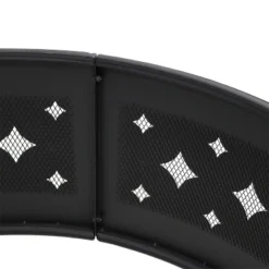 Sunnydaze Decor Sunnydaze Outdoor Heavy-Duty Steel Portable Large Round Diamond Cut Out Fire Pit Ring With Log Poker - 36" - Black -Sunnydaze Decor GUEST 7c705828 15a8 470a 8110 258f6164d71b