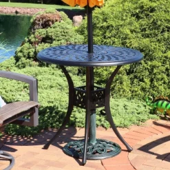 Sunnydaze Decor Sunnydaze Outdoor Heavy-Duty Cast Iron Decorative Design Patio Yard Round Umbrella Base Stand - 17" - Green -Sunnydaze Decor GUEST 7f3a7a35 db48 4bc4 b867 cfb6e2199a9d