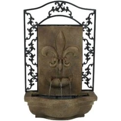 Sunnydaze Decor Sunnydaze French Lily Solar Outdoor Wall Fountain With Battery Pack - 33-Inch -Sunnydaze Decor GUEST 7f436915 2677 497e ae24 b8f4a77a65ed